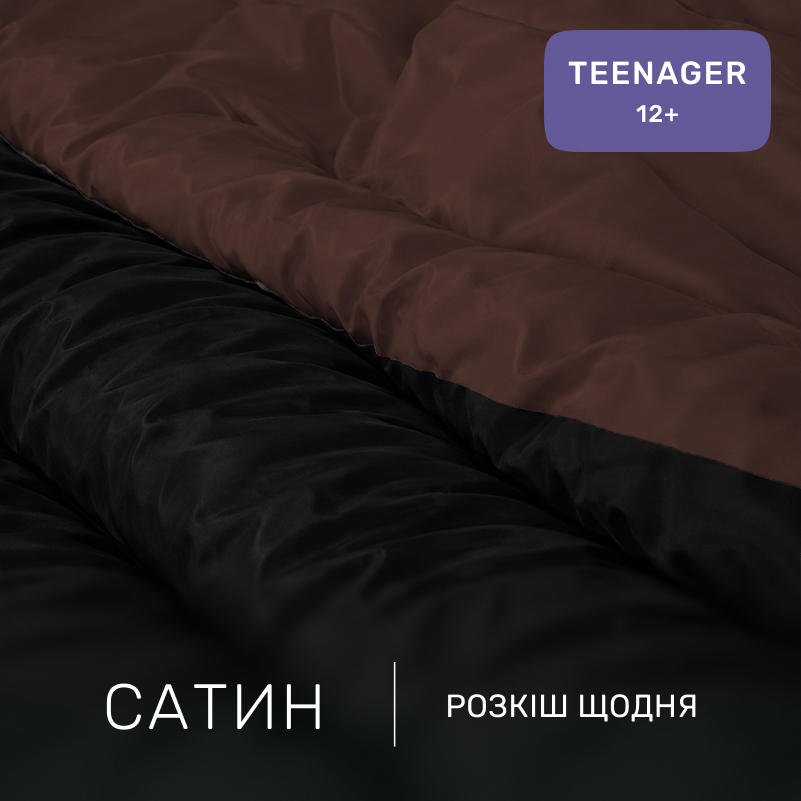 Комплект постільної білизни Сатин TEENAGER Dark Chocolate 0211+0055 - 2