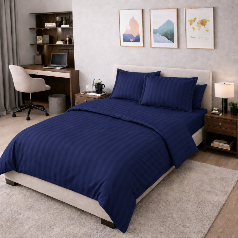 Комплект постільної білизни Сатин TEENAGER Satin Stripe 30-0020 Smoky Blue