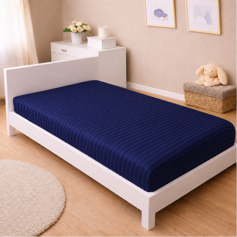 Комплект постільної білизни Сатин TEENAGER Satin Stripe 30-0020 Smoky Blue Фото - 6