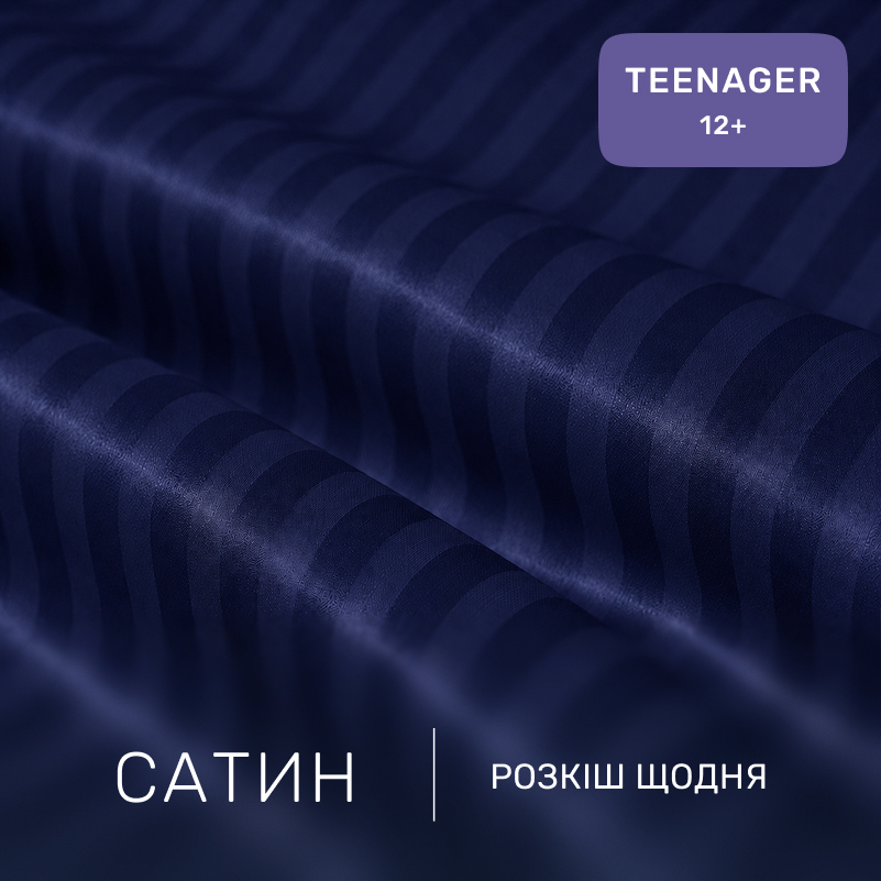Комплект постільної білизни Сатин TEENAGER Satin Stripe 30-0020 Smoky Blue - 1