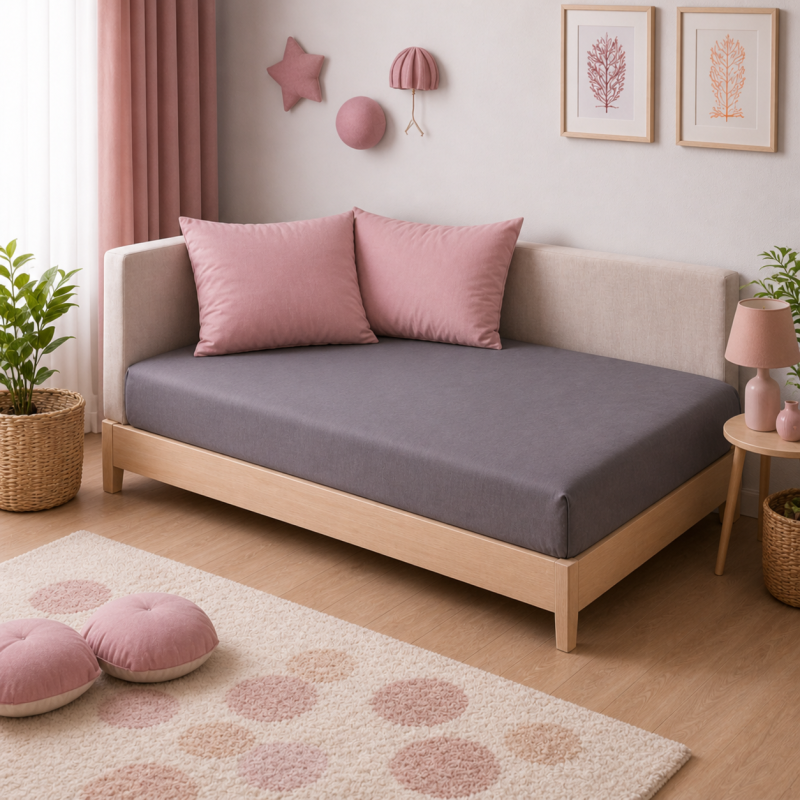 Комплект постельного белья JUNIOR Фланель 001-008 Ash grey/Pink - 4