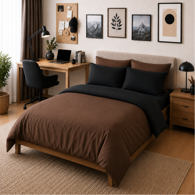 Комплект постільної білизни Фланель TEENAGER Фланель 002-003 Black/Brown
