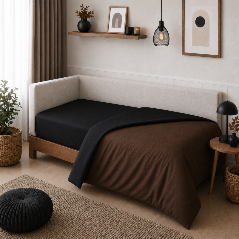 Комплект постельного белья JUNIOR Фланель 002-003 Black/Brown - 4