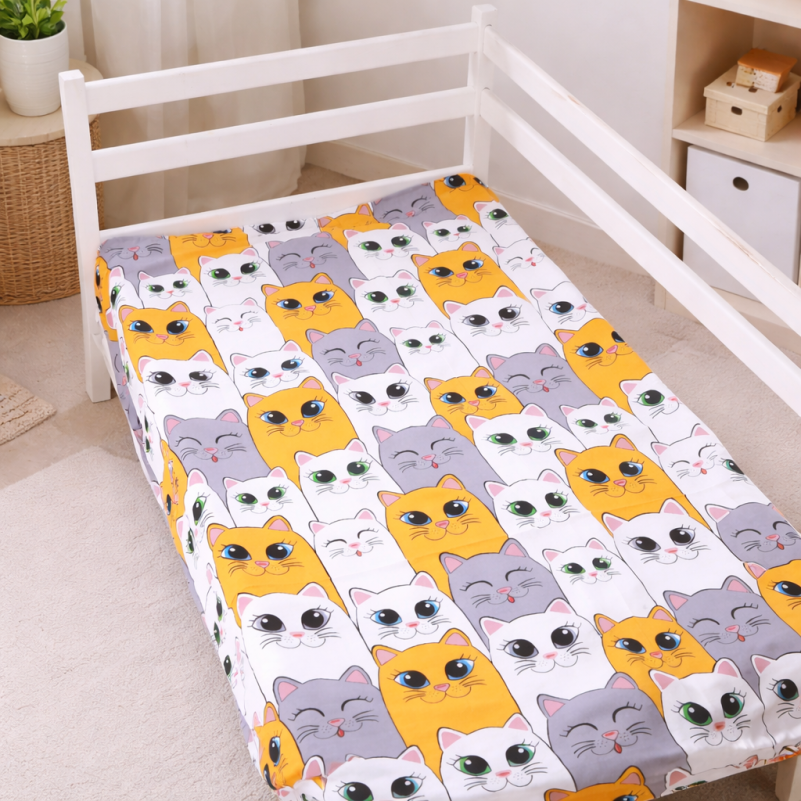 Комплект постельного белья Бязь JUNIOR 17-0636 Кіт батон Помаранчевий - 5