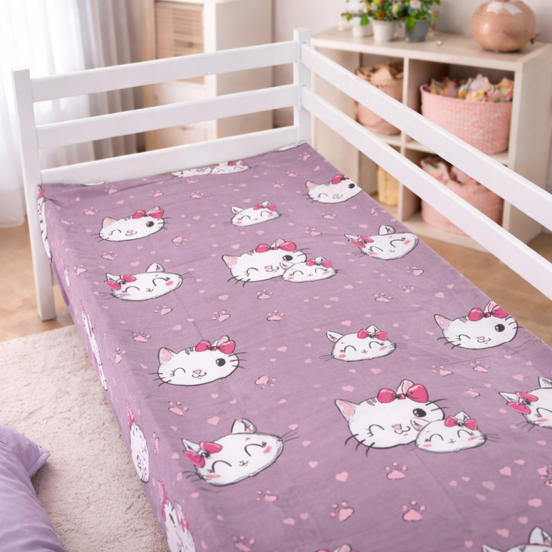 Комплект постельного белья Бязь JUNIOR 17-0691 Cat with a paw - 6