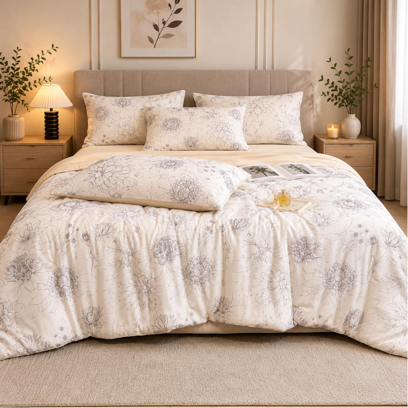 Одеяло №2021 Pearl Bloom cream 220*240