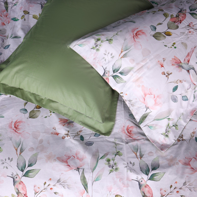 Простынь на резинке Поплин 00-9 "Birds and Flowers" - высота 25 см (детские 10 см) - 2