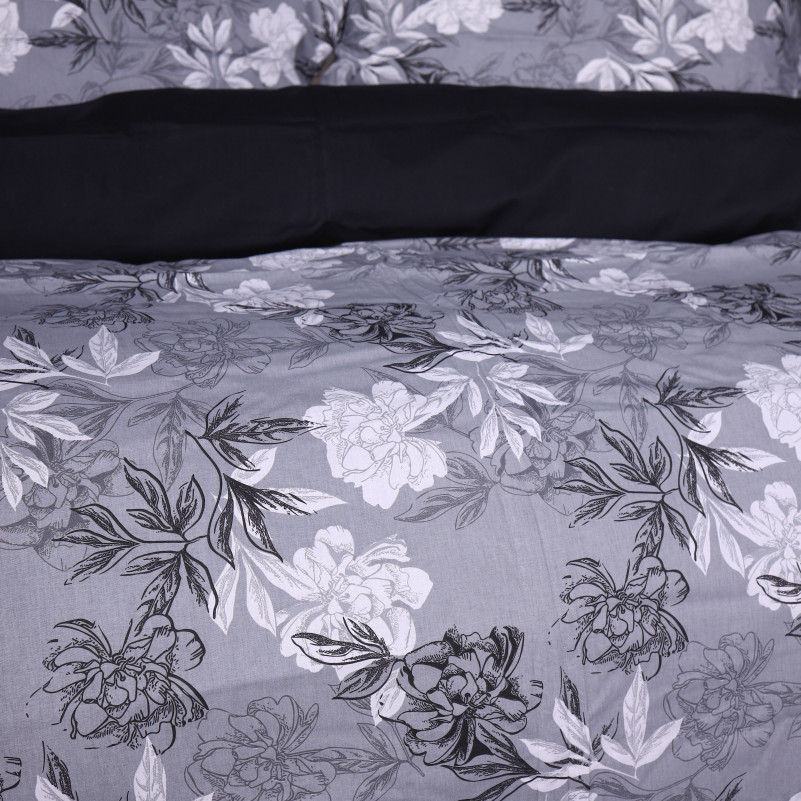 Простынь на резинке Поплин 00-8 "Black Flowers" - высота 25 см (детские 10 см) - 6