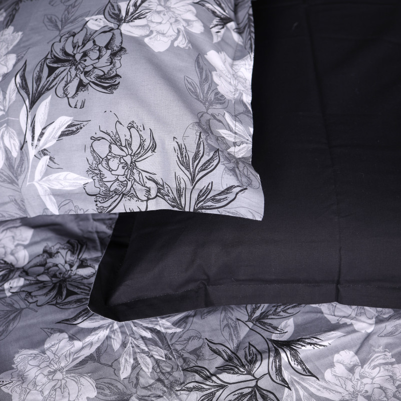 Комплект постільної білизни Поплін 00-8 "Black Flowers" - 3