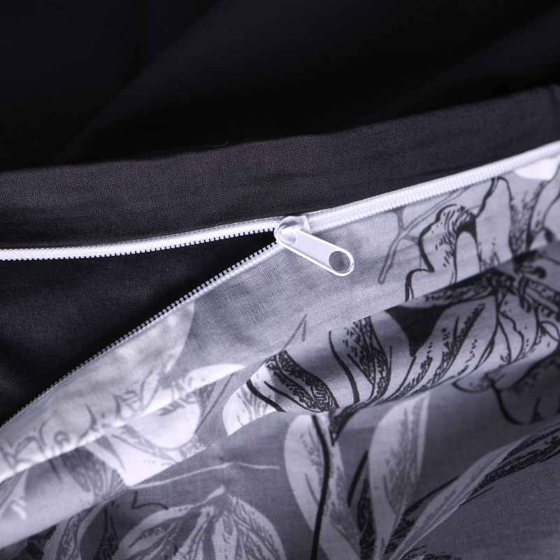 Комплект постільної білизни Поплін 00-8 "Black Flowers" - 7