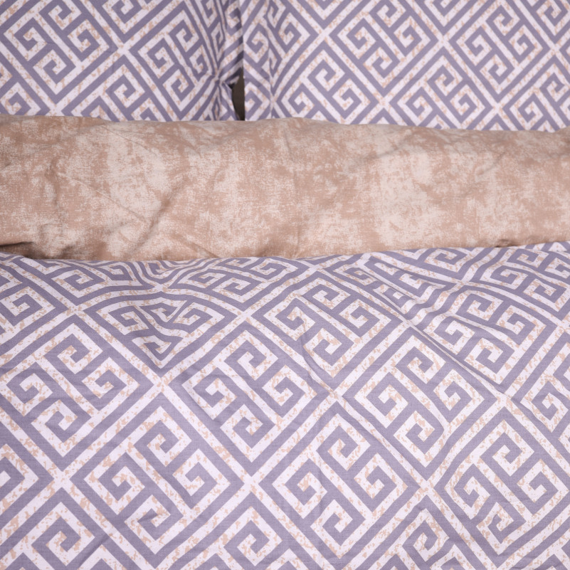 Простынь на резинке Поплин 00-4 "Geometry Beige" - высота 25 см (детские 10 см) - 4