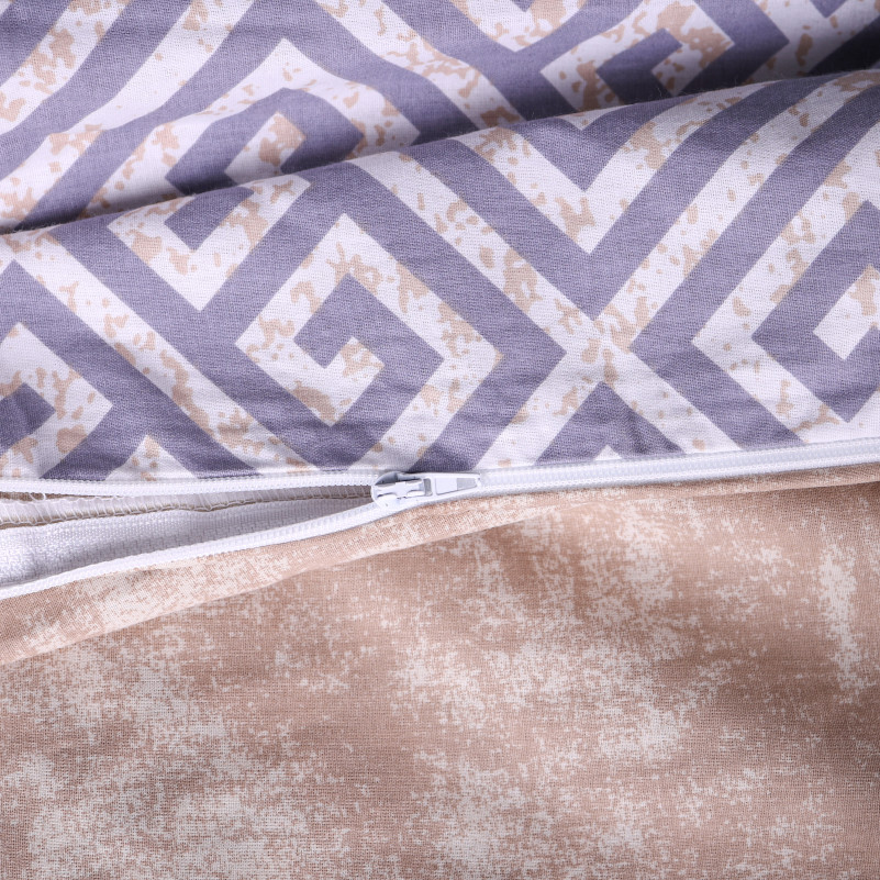 Комплект постельного белья Поплин 00-4 "Geometry Beige" - 6