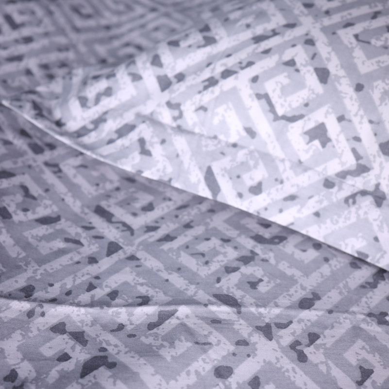 Простынь на резинке Поплин 00-6 "Geometry Grey" - высота 25 см (детские 10 см) - 4