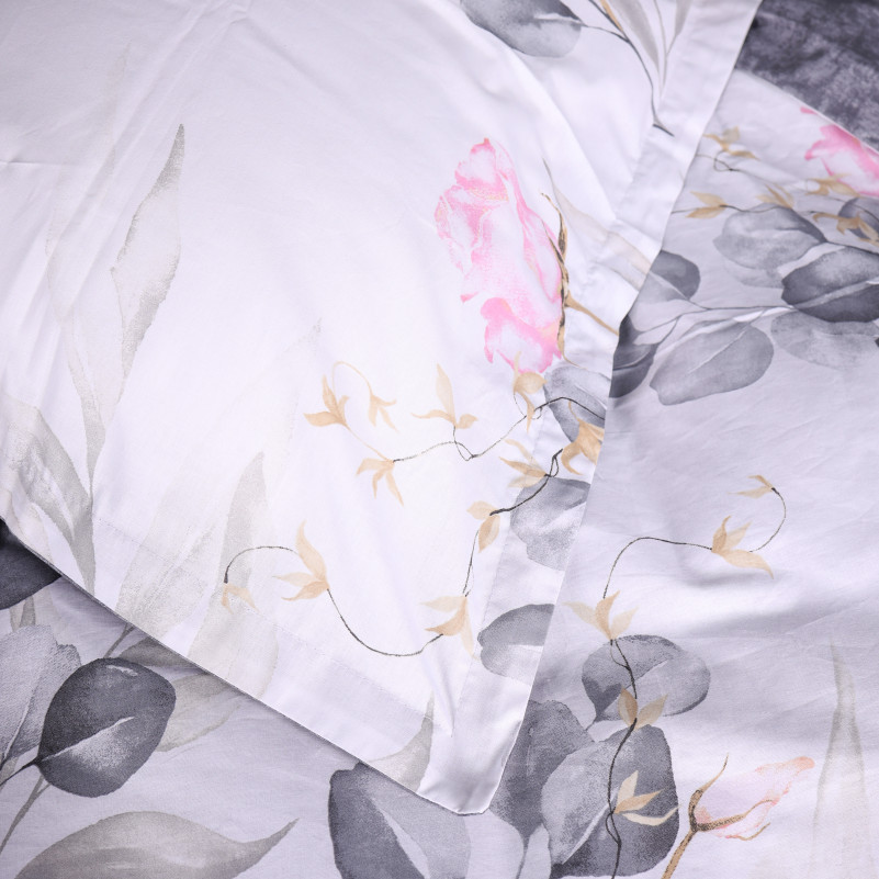 Простынь на резинке Поплин 00-7 "Pink Flowers" - высота 25 см (детские 10 см) - 6