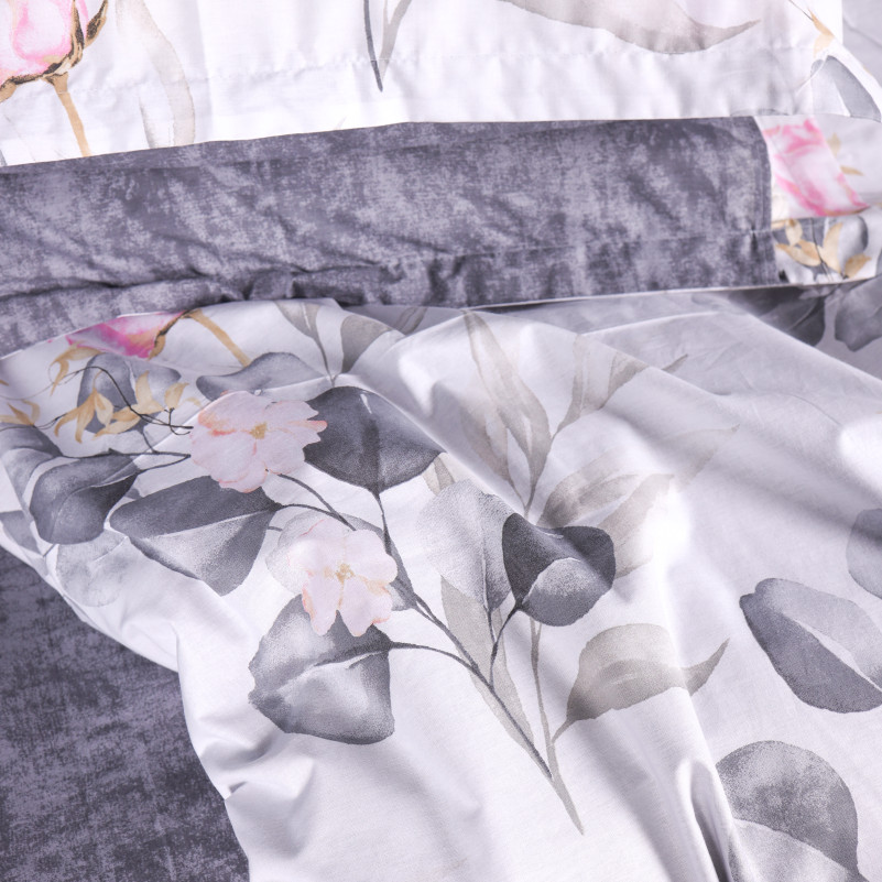 Простынь на резинке Поплин 00-7 "Pink Flowers" - высота 25 см (детские 10 см) - 5