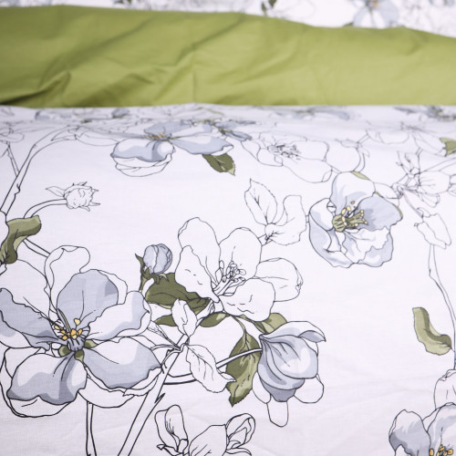 Пододеяльник Поплин 00-1 "Olive Flowers" - 2