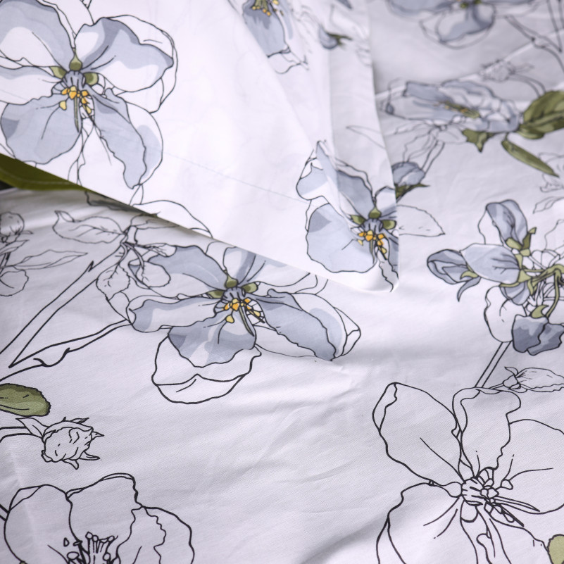 Комплект постельного белья Поплин 00-1 "Olive Flowers" - 3