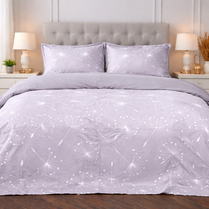 Простынь на резинке Поплин 00-3 "Grey Dandelions" - высота 25 см (детские 10 см) - 4