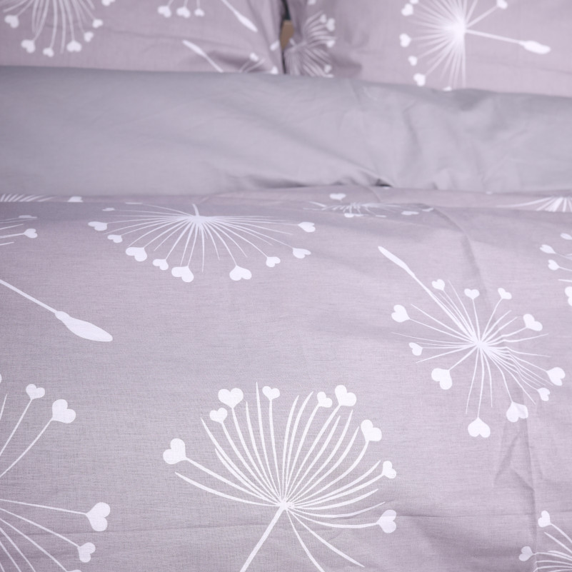 Простынь на резинке Поплин 00-3 "Grey Dandelions" - высота 25 см (детские 10 см) - 3