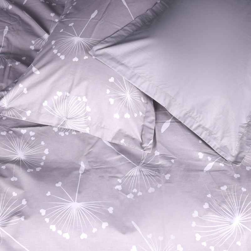 Комплект постельного белья Поплин 00-3 "Grey Dandelions" - 2