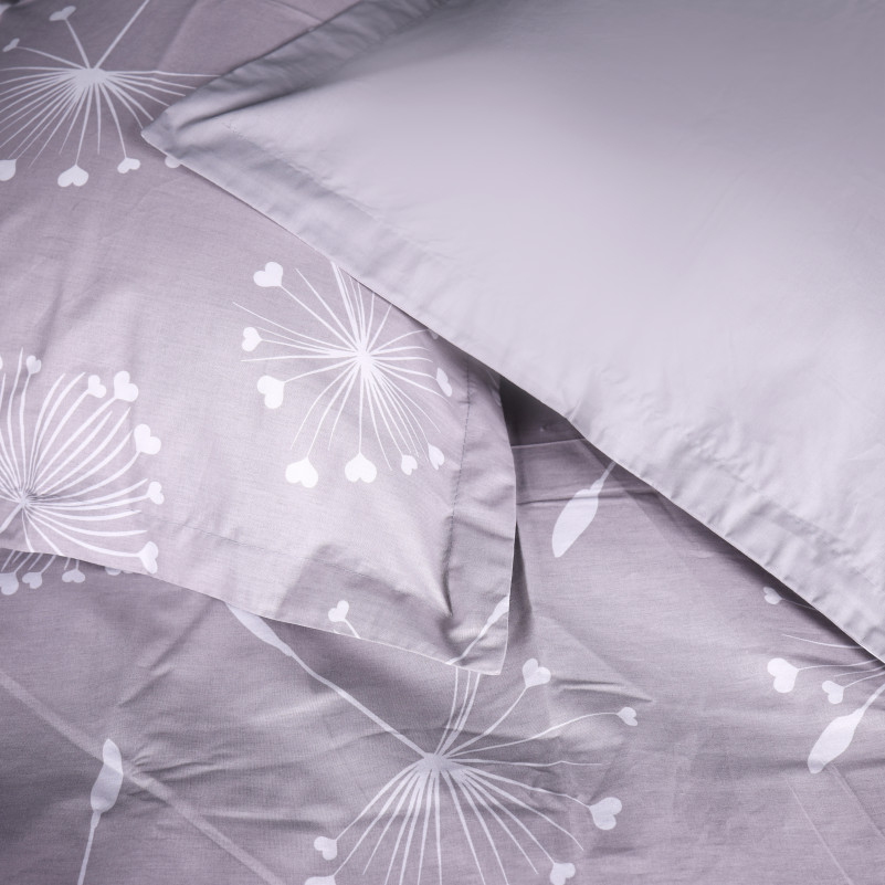 Комплект постельного белья Поплин 00-3 "Grey Dandelions" - 3