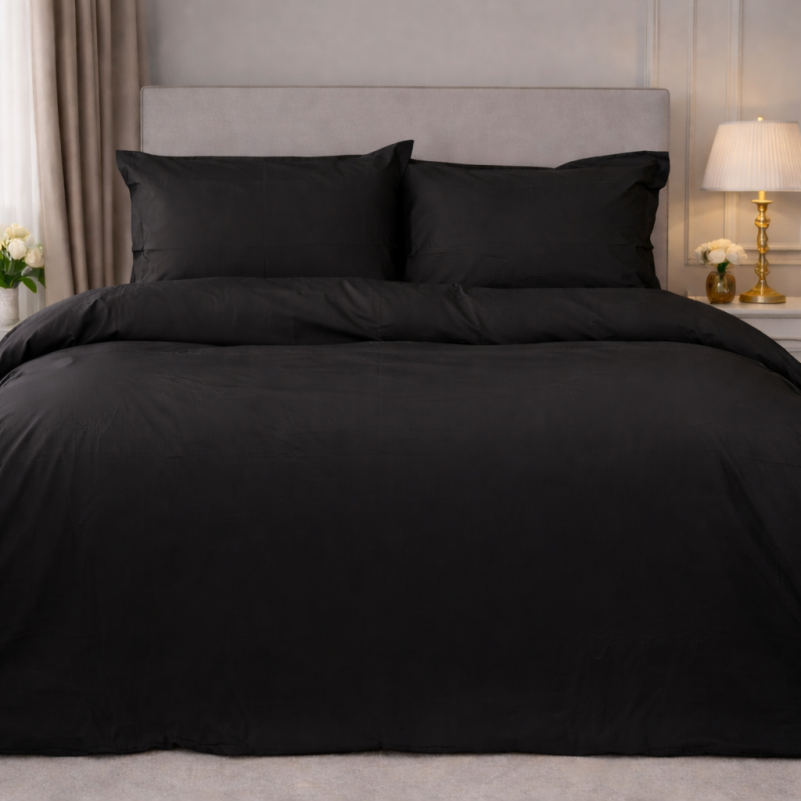 Простынь на резинке Poplin Line "099 Black" - высота 25 см (детские 10 см) - 3