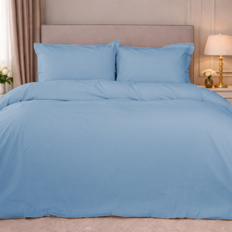 Простынь на резинке Poplin Line "067 Green wave" - высота 25 см (детские 10 см) - 1