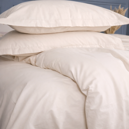 Простынь на резинке Poplin Line "002 Milky White" - высота 25 см (детские 10 см)