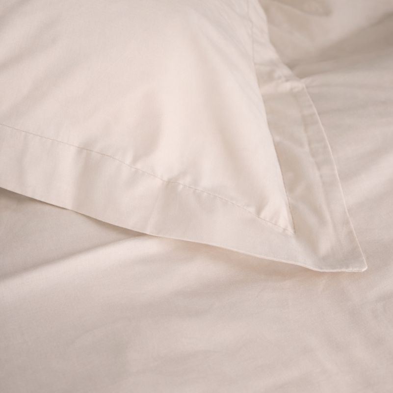 Простынь на резинке Poplin Line "002 Milky White" - высота 25 см (детские 10 см) - 3