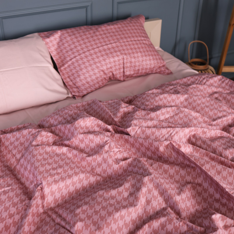 Простынь Сатин 22-1440 Pink Houndstooth - 2