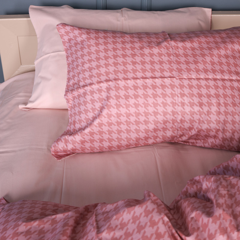 Простынь Сатин 22-1440 Pink Houndstooth - 3
