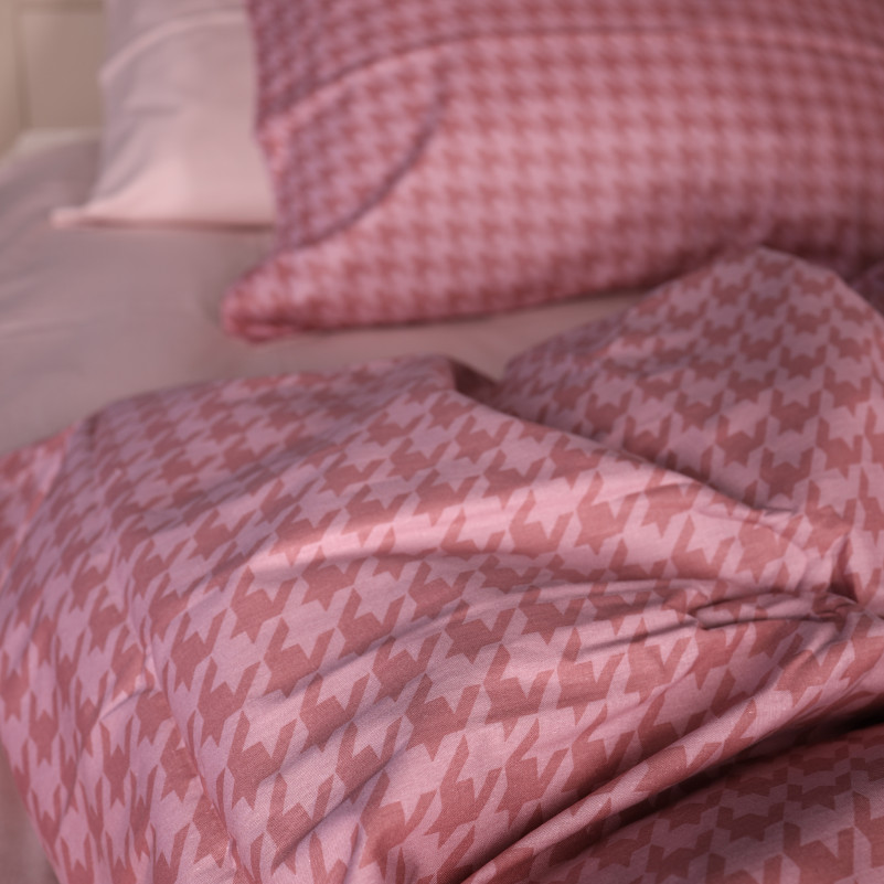 Простынь Сатин 22-1440 Pink Houndstooth - 4