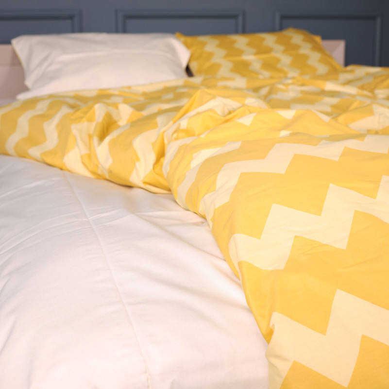 Комплект постельного белья Сатин JUNIOR 22-1406 Yellow Waves - 3