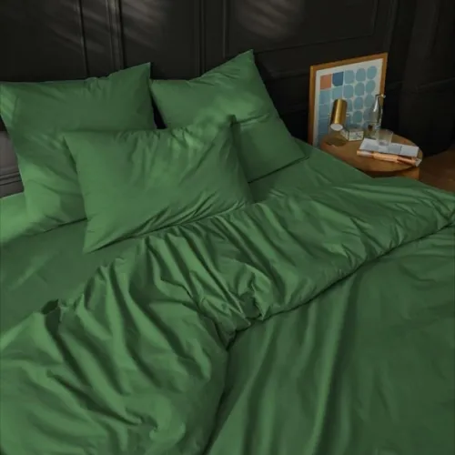 Комплект постельного белья №16-0237 Foliage Mikrosatin Premium Однотонный - 2