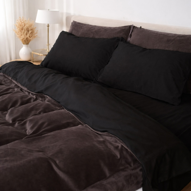 Комплект постельного белья Велюр Winter Frost 28-0007 + 28-0003 Rhodies Velvet - 3