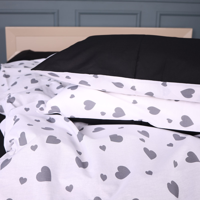 Комплект постільної білизни Бязь Kids Time 17-0669 Black and White Love - 2