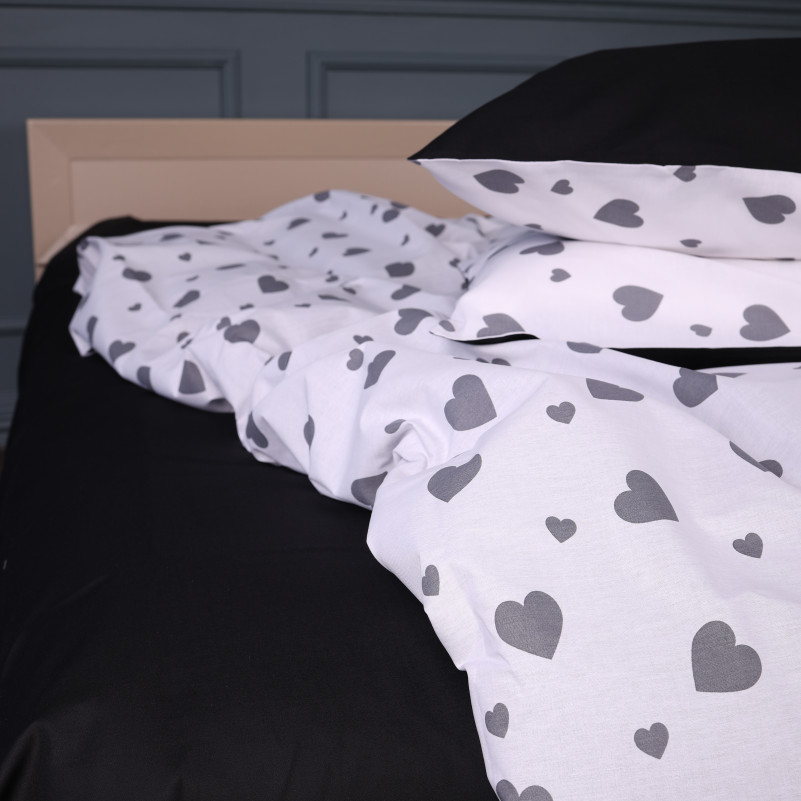 Наволочка Бязь 17-0669 Black and White Love - 4