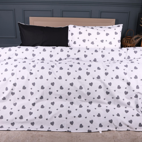 Комплект постельного белья Ranforce Elite 17-0669 Black and White Love