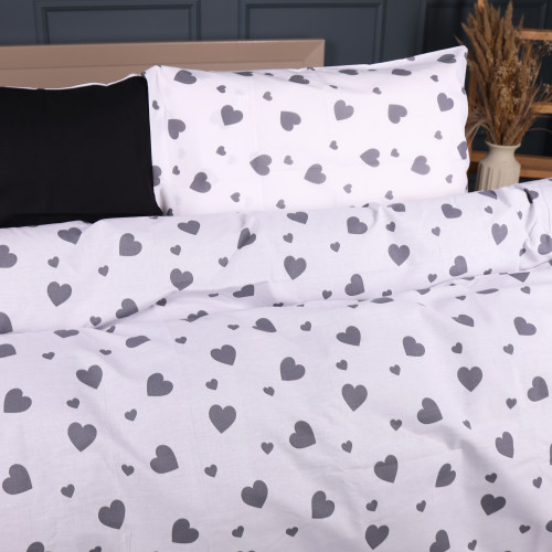 Комплект постельного белья Ranforce Elite 17-0669 Black and White Love - 2