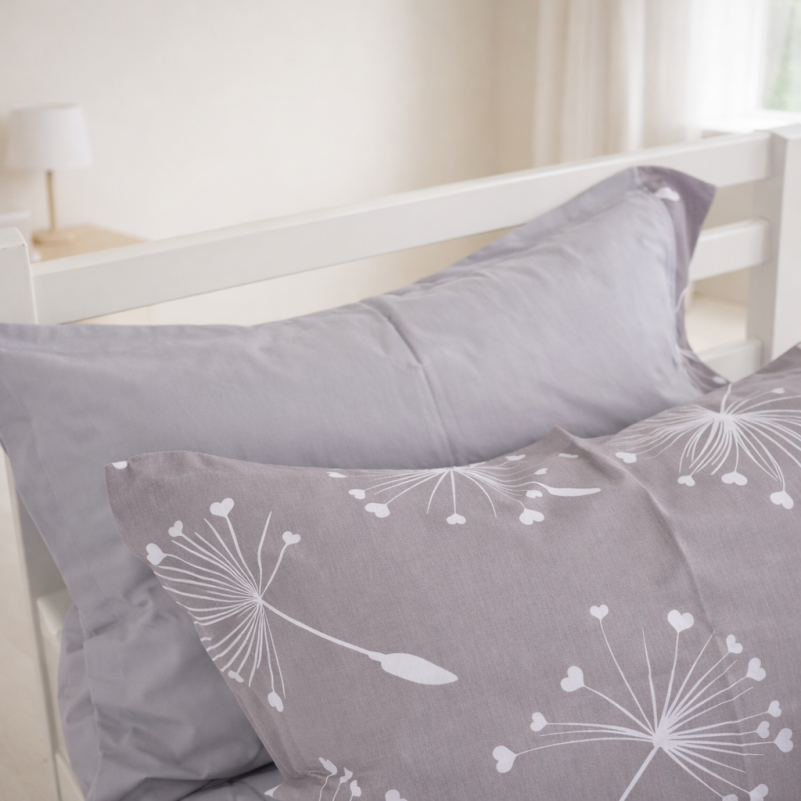 Комплект постельного белья  JUNIOR Poplin 00-3 grey dandelions - 4