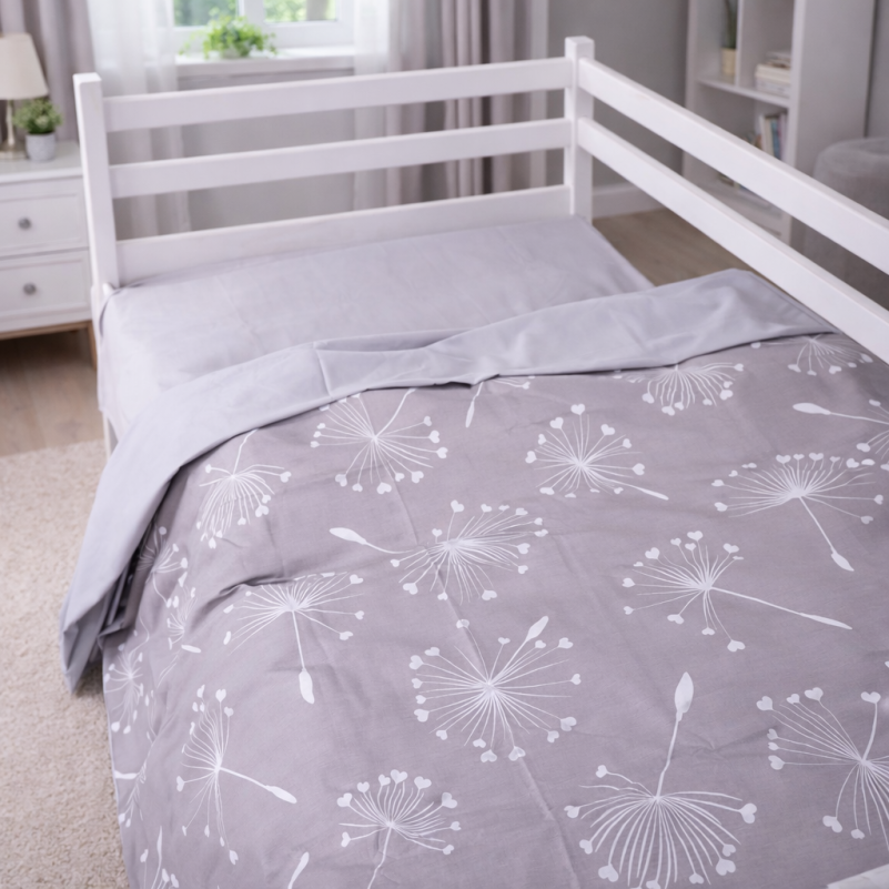 Комплект постельного белья  JUNIOR Poplin 00-3 grey dandelions - 8