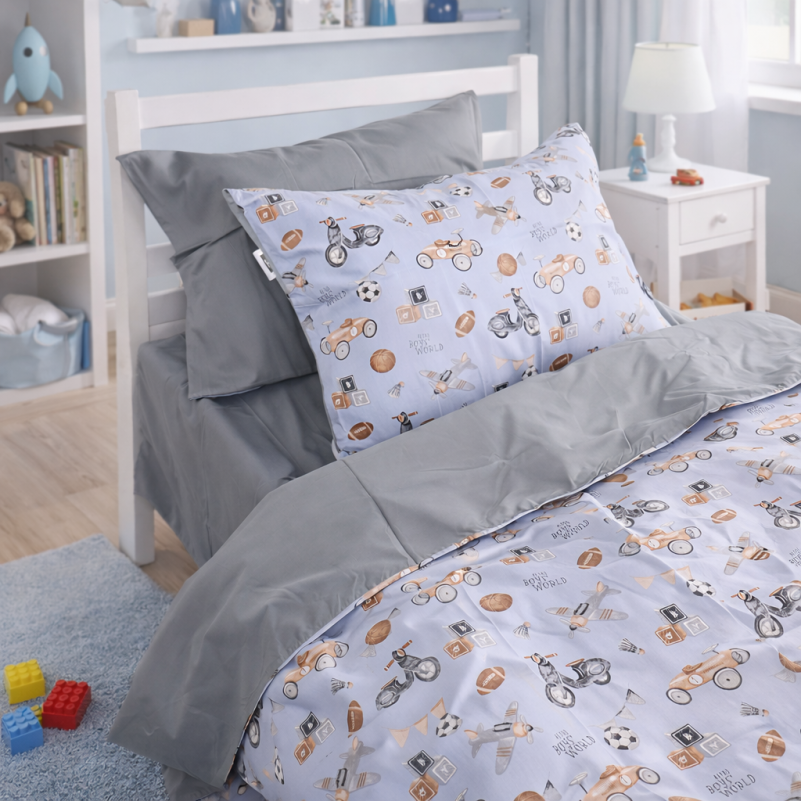 Комплект постільної білизни Сатин Kids Time 22-1417 Retro Boys' World - 4