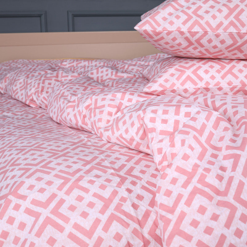 Комплект постільної білизни Бязь 17-0952 Abstract Pink - 4