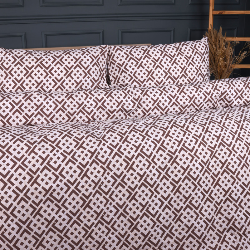 Комплект постельного белья  Ranforce Elite 17-0949 Abstract Brown - 4