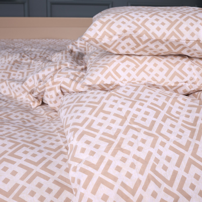 Комплект постільної білизни Бязь 17-0948 Abstract Beige - 7