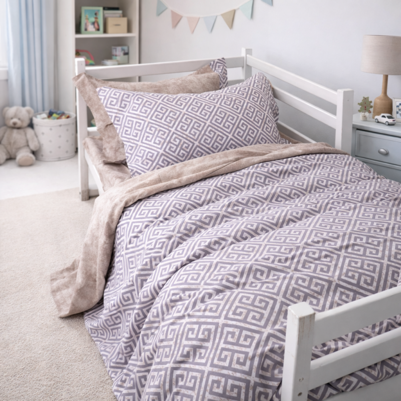 Комплект постельного белья  JUNIOR Poplin 00-4 geometry beige