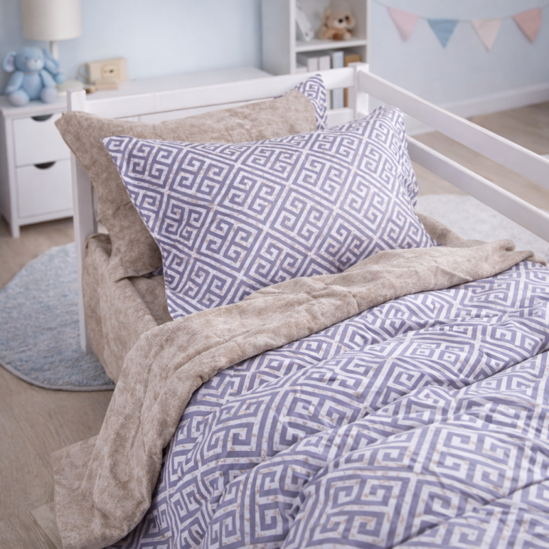 Комплект постельного белья  JUNIOR Poplin 00-4 geometry beige - 6