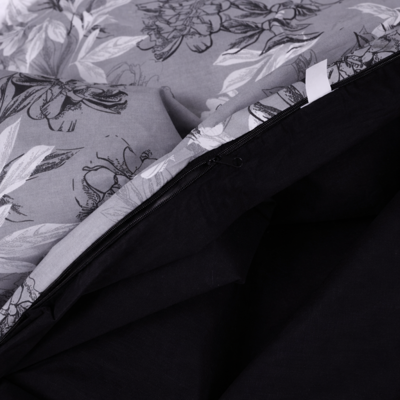 Комплект постельного белья  JUNIOR Poplin 00-8 black flowers - 8