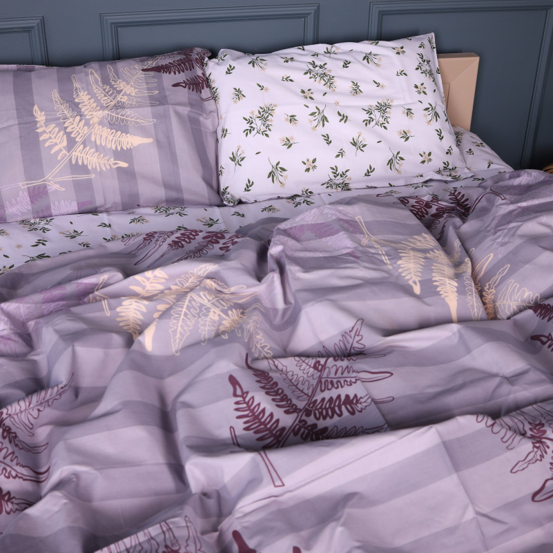 Комплект постільної білизни Бязь 17-0668 Grey Blooms - 1