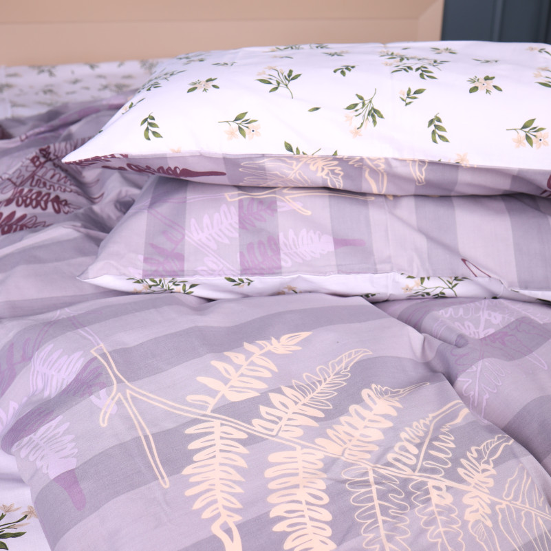 Комплект постільної білизни Бязь 17-0668 Grey Blooms - 4